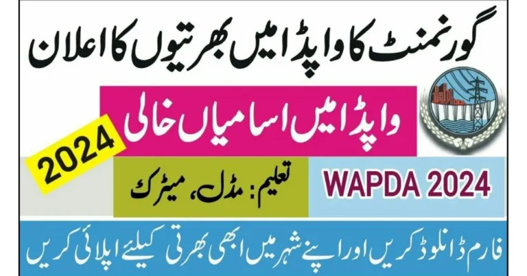 Latest Class 4 Jobs in Wapda Pakistan September 2024 Advertisement