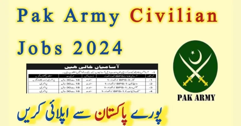 Pak Army Civilian Jobs 2024 Advertisement Application Form